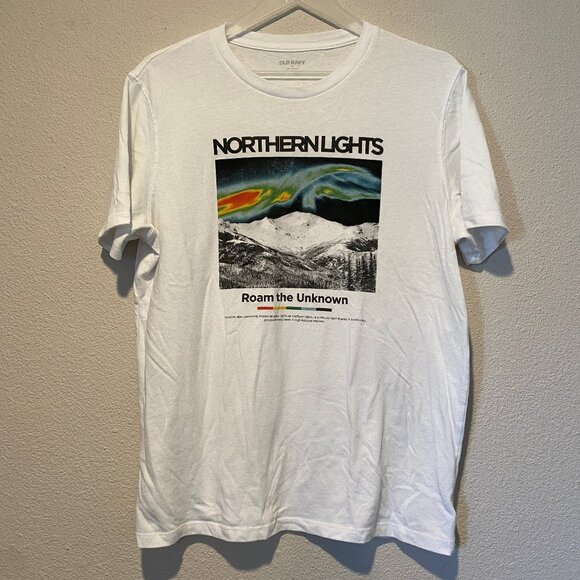 Old Navy Other - Old Navy Northern Lights T-Shirt‎ Medium  White Graphic Tee